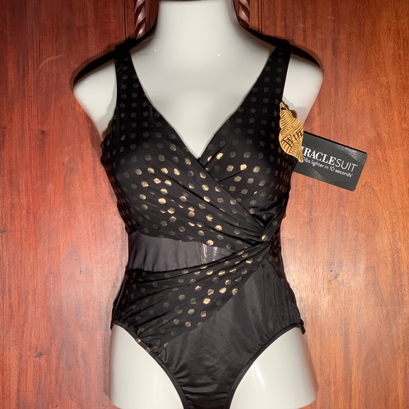 Miraclesuit Other - NWT Miraclesuit Perla Circe Black Gold Swimsuit 12